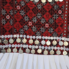 White Afghani Traditional dress with embroidered red design