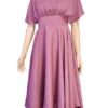 deep purple party dress with a flowing silhouette, elegant embellishments, and luxurious fabric, perfect for formal events."