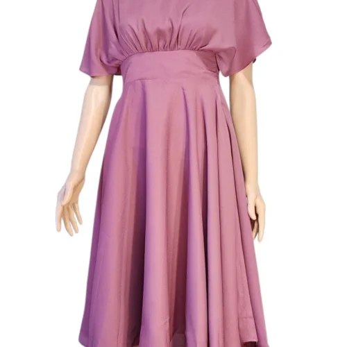 deep purple party dress with a flowing silhouette, elegant embellishments, and luxurious fabric, perfect for formal events."