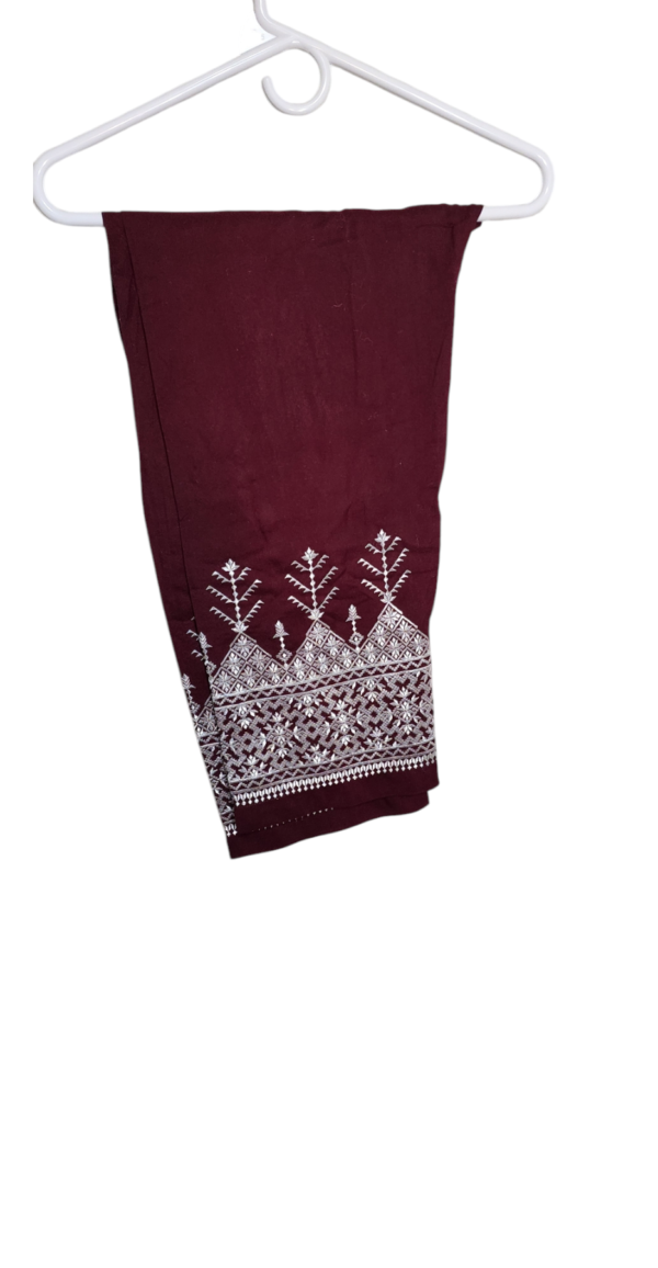 Deep Red Hazaragi embroidered Shal