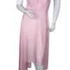 baby pink party wear dress with delicate embroidery, soft fabric, and a flowing silhouette, perfect for special occasions."